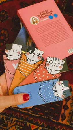 نشانگر کتاب باروچین مدل گربه های با مزه کد bk-12 بسته 4 عددی