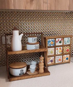 تجریه خرید جا ادویه 9 پارچه مدل چوبی و سرامیکی