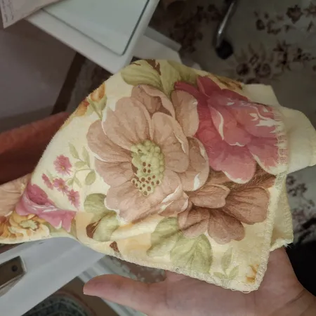 دستمال آشپزخانه مدل حوله ای نانو گلدار مجموعه 3 عددی