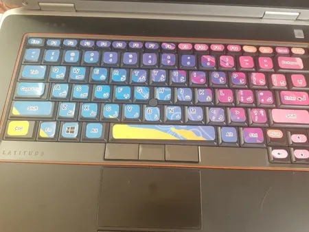 برچسب کیبورد طرح رنگی کد 4 با حروف فارسی