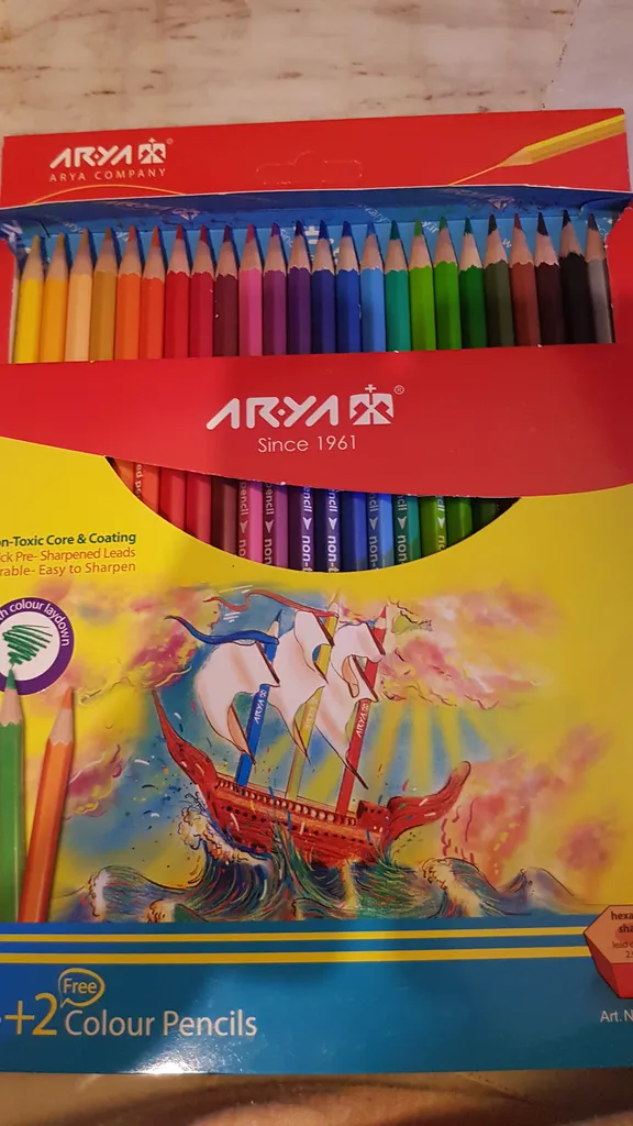 مداد رنگی 2+24 رنگ آریا مدل 3017