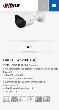 دوربین مداربسته آنالوگ داهوا مدل DH-HAC-HFW1200TP-A