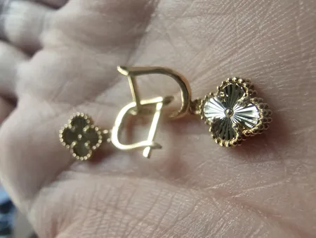 گوشواره طلا 18 عیار زنانه طلای مستجابی مدل ونکلیف کد 01