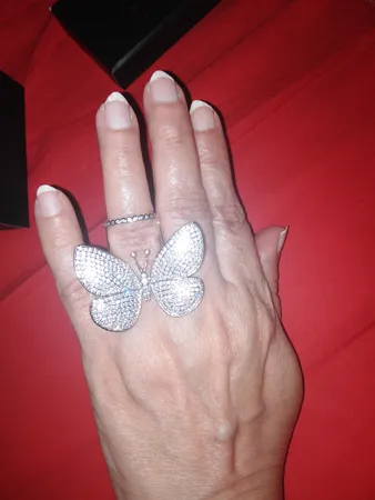 انگشتر زنانه مون لایت طرح پروانه متحرک کد R1110