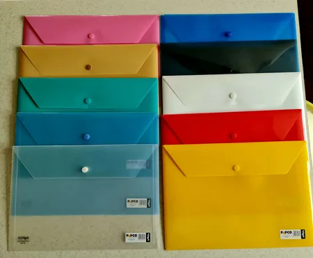 پوشه دکمه دار پاپکو مدل A4-105M بسته 10 عددی