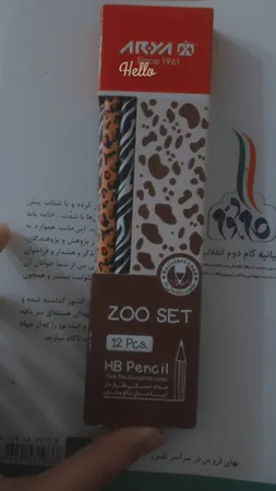 مداد مشکی آریا مدل BLACK & WHITE کد A2 بسته 12 عددی