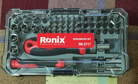 مجموعه 55 عددی پیچ گوشتی جغجغه ای ساعتی و سری بکس رونیکس مدل RH-2717