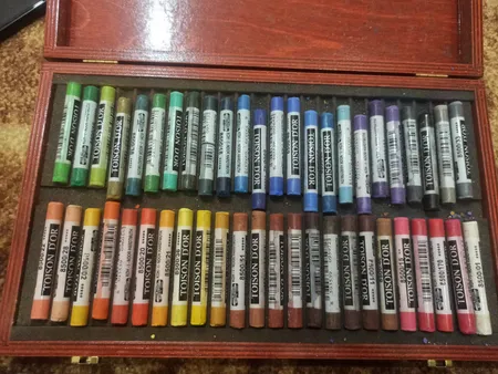 پاستل گچی 48 رنگ کوه نور مدل جعبه چوبی کد 8596