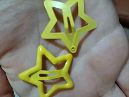 گیره مو دخترانه مدل تق تقی ستاره ای پاستیلی بسته 10 عددی