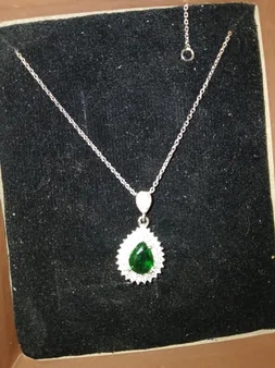 گردنبند نقره زنانه مدل زمرد AMT-M114