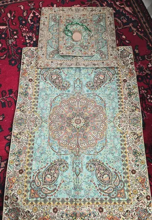 سجاده جانماز ترمه نگین خاتم طرح افشاری کد SBZ