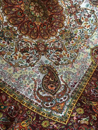 رومیزی ترمه نگین خاتم یزد طرح افشاری کد LMZR