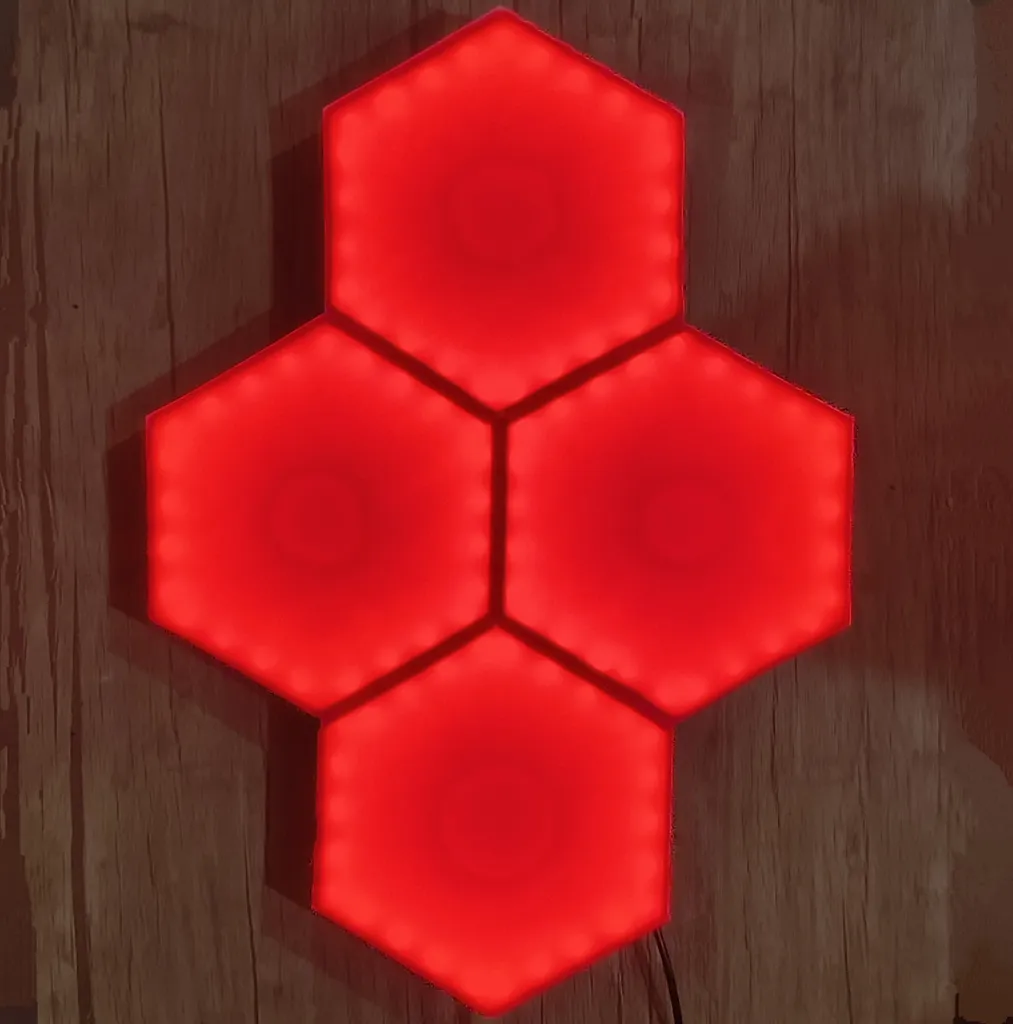 پنل دیواری طرح گیمینگ شش ضلعی مدل S1 مجموعه 4 عددی