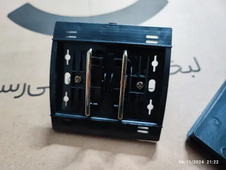 کلید دو پل صنایع آسیا الکتریک مدل کریستال BLK-GLD