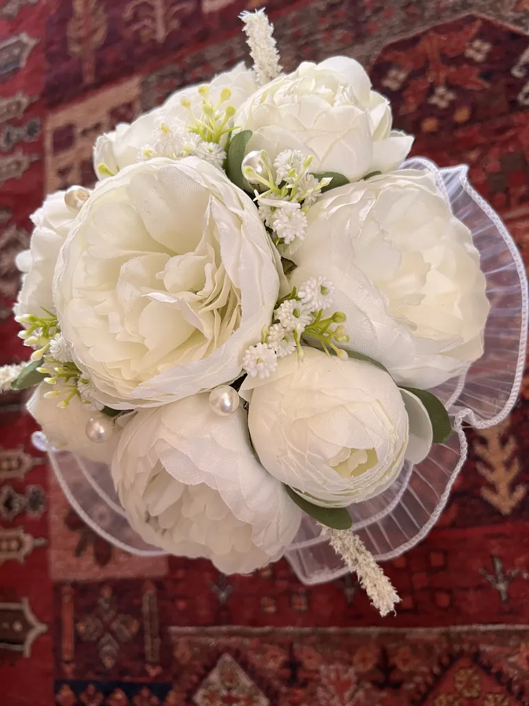 دسته گل مصنوعی عروس مدل مروارید