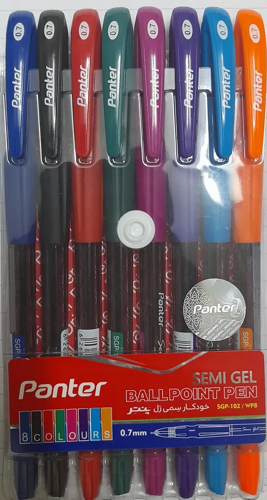 خودکار پنتر مدل رنگی کد SGP-102 بسته 8 عددی