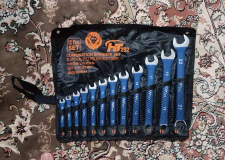 آچار یکسر تخت و یکسر رینگی اچ تی مدل SD120 مجموعه 12 عددی