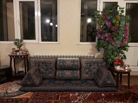 ست 7 تکه پشتی ترمه مدل شاه نشین کد 3004