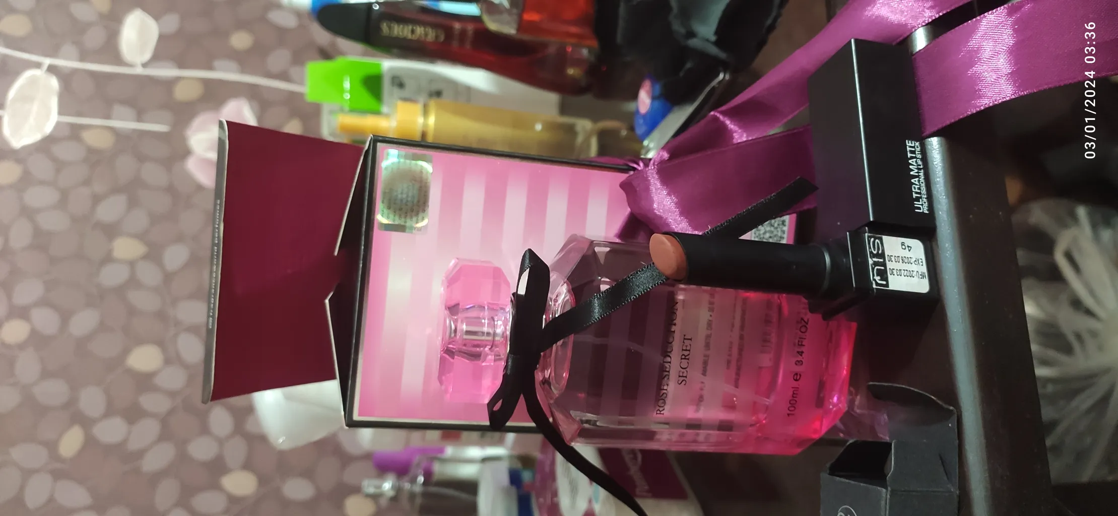 ادوپرفیوم زنانه فراگرنس ورد مدل  Rose seduction secret حجم 100 میلی‌لیتر