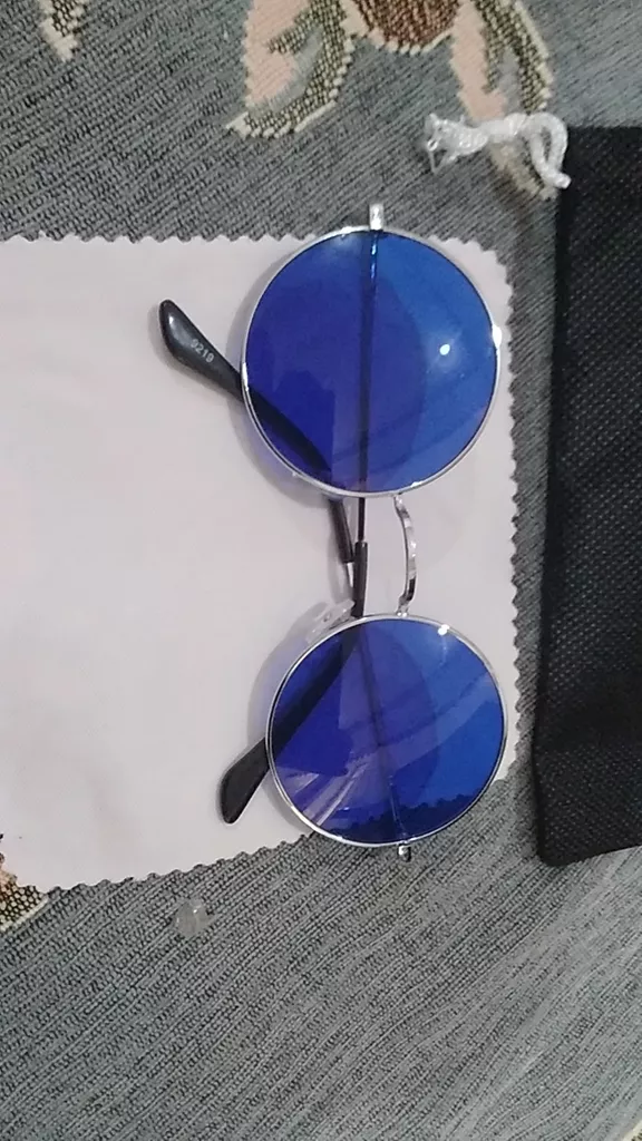 عینک آفتابی مدل Round Metal Blue