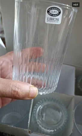 لیوان لیمون مدل شیاردار شیشه ای مجموعه 6 عددی