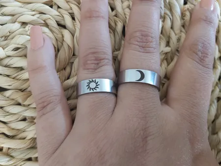 انگشتر مدل ماه و خورشید بسته 2 عددی