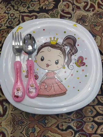 قاشق و چنگال کودک مدل XS-B014 طرح Hello Kitty