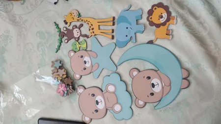 استیکر چوبی کودک باروچین مدل خرس کد 1243