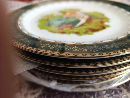 بشقاب غذاخوری چینی پردیس کاشان مدل لیلی و مجنون بسته 6 عددی