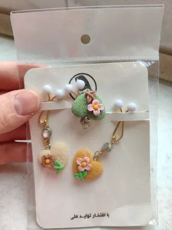 گیره روسری زنانه مدل قلب کد 510 مجموعه 3 عددی