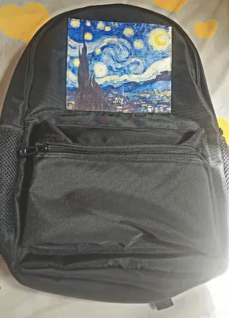کوله پشتی طرح نقاشی ونگوگ کد شب پر ستاره به همراه جامدادی