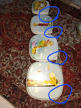 ظرف نگهدارنده وینتج طرح زرافه مدل VNP035 مجموعه 4 عددی