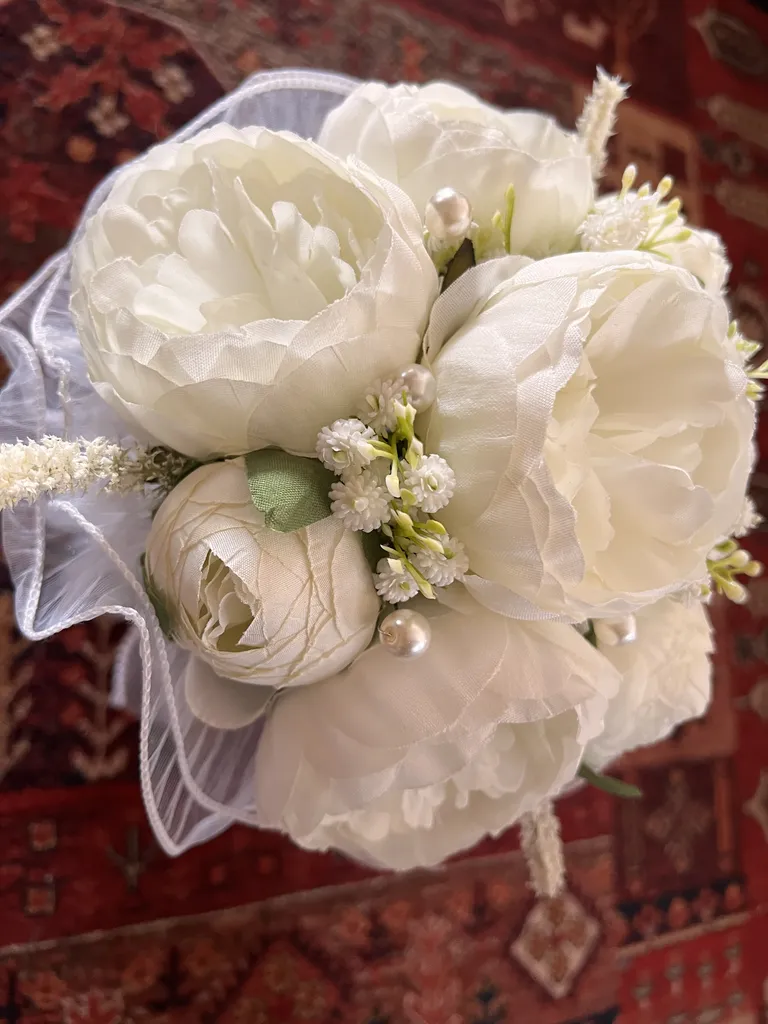 دسته گل مصنوعی عروس مدل مروارید