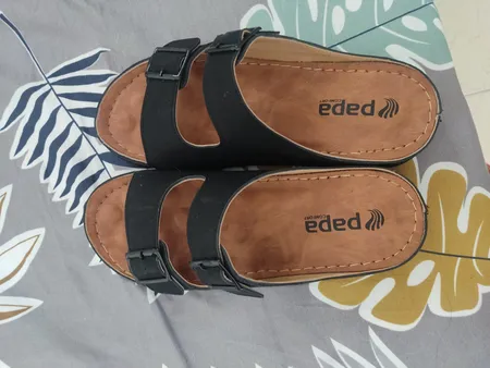 صندل مردانه پاپا مدل شهاب دوبنده سگکدار کد 1397-BK