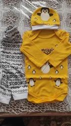 ست سه تکه لباس نوزادی مدل پنگوئن کد 2518