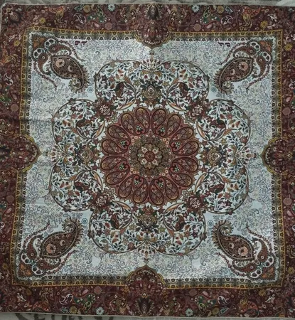 رومیزی ترمه نگین خاتم یزد طرح افشاری کد LMZR