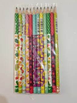 مداد مشکی آریا مدل FRUITY بسته 12 عددی