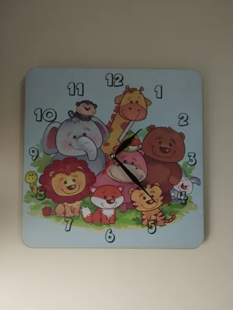 ساعت دیواری کودک باروچین مدل حیوانات خندان کد 72