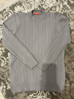 پلیور یقه گرد زنانه مدل بافت راه راه