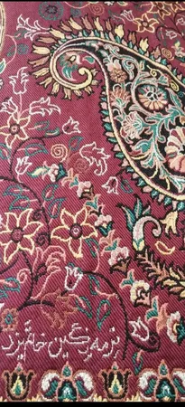 رومیزی ترمه نگین خاتم یزد طرح افشاری کد SBZ