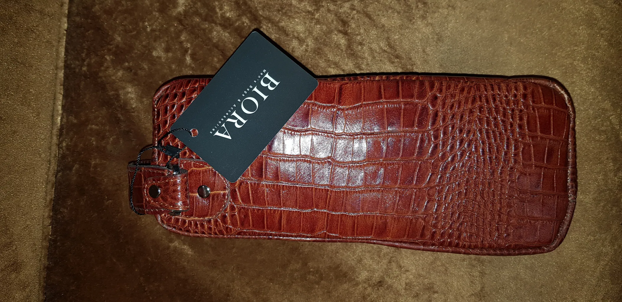 کیف دستی مردانه بیورا مدل چرم طبیعی کروکودیلی کد shz020