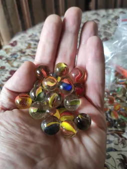 تیله شیشه ای مداد چوبی مدل چند پر بسته 50 عددی