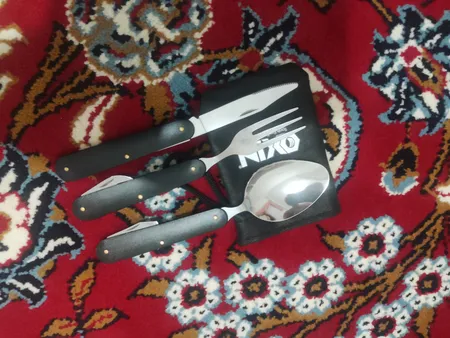 قاشق و چنگال سفری اکسین مدل تاشو ST3