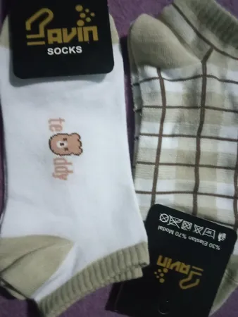 جوراب زنانه مدل خرسی مجموعه 5 عددی