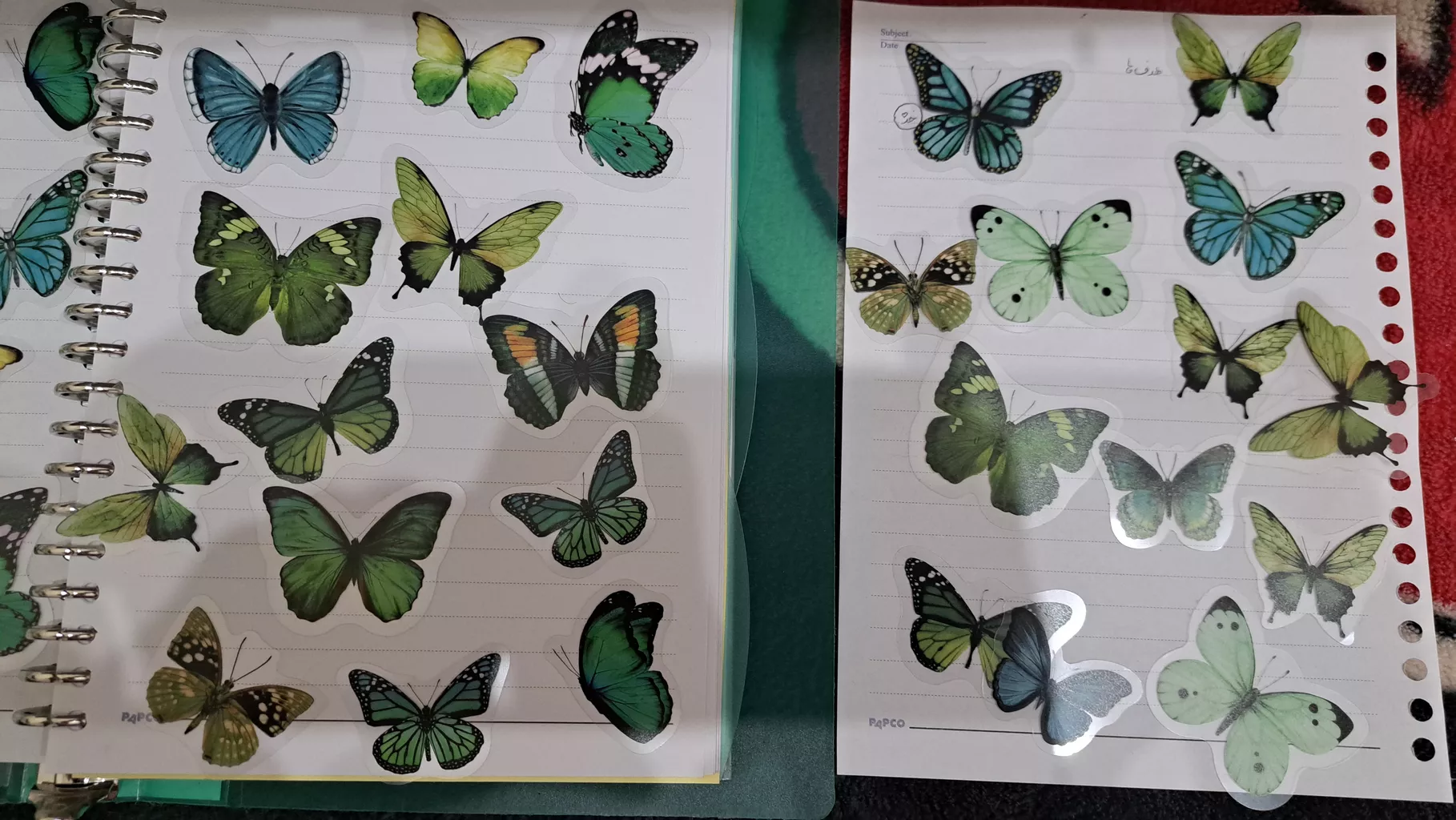 برچسب طرح پروانه های شفاف مدل BE1104 مجموعه 40 عددی