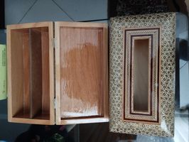 ست جعبه کارد و چنگال و جعبه دستمال کاغذی خاتم کاری کد 3