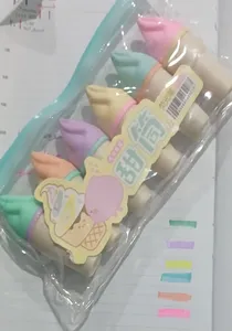 تجریه خرید ماژیک علامت گذار مدل فانتزی طرح بستنی قیفی بسته 6 عددی