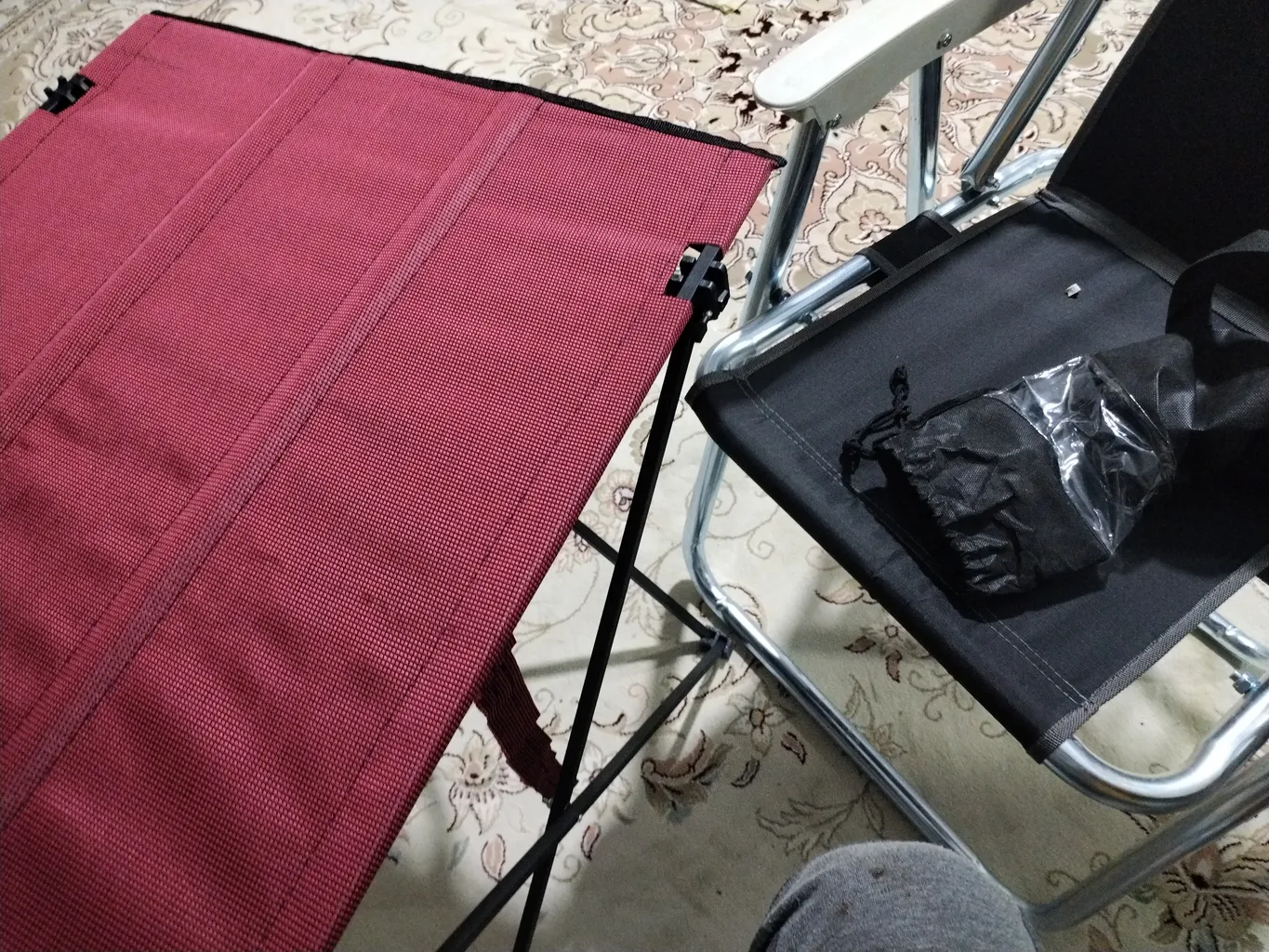 میز و صندلی سفری  تاشو 2 نفره کد G001 بسته 3 عددی