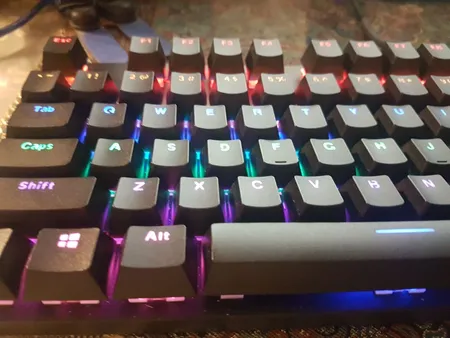 کیبورد مخصوص بازی مکانیکی رپو مدل V500PRO، مکانیکال سوییچ آبی، Full size، نورپردازی RGB