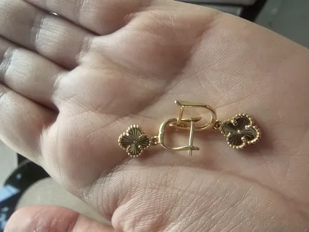 گوشواره طلا 18 عیار زنانه طلای مستجابی مدل ونکلیف کد 01